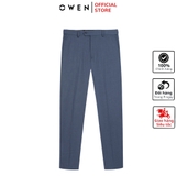 Quần Tây Nam Owen QST242470R màu xám nhạt trơn dáng ôm slim fit cạp tăng đơ chất liệu TR Spandex