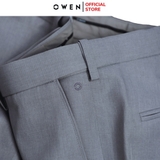 Quần tây Nam Owen QST252436 màu xám nhạt dáng ôm slim fit cạp tăng đơ chất liệu nano