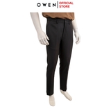Quần tây Nam Owen QTJ252464 màu đen dáng J-form chất liệu Smart polyester
