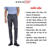 Quần Tây Nam Owen QV231683 màu xám dáng ôm slim fit Vải Polyester