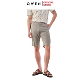 Quần Short Nam Owen ST231277 màu nâu dáng ôm slim fit Vải Polyester