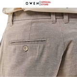 Quần Short Nam Owen ST231277 màu nâu dáng ôm slim fit Vải Polyester