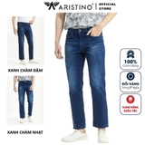 Quần Jean Nam Aristino Quần Bò Nam AJN02401 Dáng Regular Fit Chất Liệu Cotton