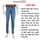 Quần Jean Nam Owen Quần Bò Nam QJS251243 màu xanh nhạt dáng ôm slim fit chất liệu Denim cotton