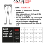 Quần Jean Nam Owen Quần Bò Nam QJT251238 màu xanh Dáng suông Straight Fit chất liệu denim cotton spandex