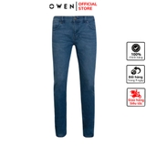 Quần Jean Nam Owen Quần Bò Nam QJS230159 xanh Dáng Slim Fit vải denim cotton