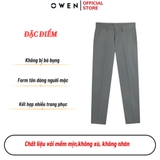 Quần kaki nam Owen QKR251278 màu xám dáng suông regular fit chất liệu poly recycle (renu)