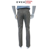 Quần kaki nam Owen QKR251278 màu xám dáng suông regular fit chất liệu poly recycle (renu)
