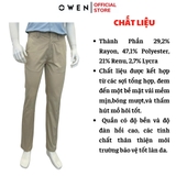 Quần kaki nam Owen QKR251279 màu be dáng suông regular fit chất liệu poly recycle (renu)