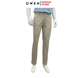 Quần kaki nam Owen QKR251279 màu be dáng suông regular fit chất liệu poly recycle (renu)