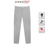 Quần Kaki Nam Owen QKR251266 màu xám nhạt dáng suông regular fit chất liệu poly recycled (Renu)