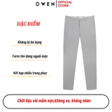 Quần Kaki Nam Owen QKR251266 màu xám nhạt dáng suông regular fit chất liệu poly recycled (Renu)