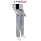 Quần Kaki Nam Owen QKR251266 màu xám nhạt dáng suông regular fit chất liệu poly recycled (Renu)