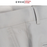 Quần Kaki Nam Owen QKR251266 màu xám nhạt dáng suông regular fit chất liệu poly recycled (Renu)