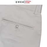Quần Kaki Nam Owen QKR251266 màu xám nhạt dáng suông regular fit chất liệu poly recycled (Renu)