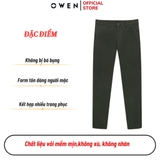 Quần Kaki Nam Owen QKR251271 màu rêu dáng suông ông đứng Regular fit Chất liệu CVC spandex