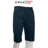 Quần Short Nam Owen SK241232 sóc kaki màu xanh đen dáng slim fit chất liệu CVC spandex