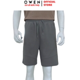 Quần Short Nam Owen SN251284 Sóc nỉ màu xám đậm dáng Sport Life Chất liệu CVC Spandex