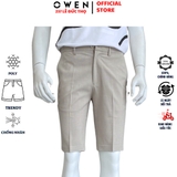 Quần Short Nam Owen ST252517 sóc âu màu be nhạt dáng ôm Trendy chất liệu Rayon spandex