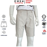 Quần Short Nam Owen SV252491 sóc âu màu be nhạt dáng J-form chất liệu Polyester