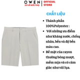 Quần Short Nam Owen SV252491 sóc âu màu be nhạt dáng J-form chất liệu Polyester