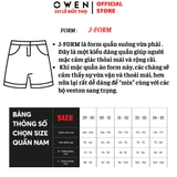 Quần Short Nam Owen SV252492 sóc âu màu đen dáng J-form chất liệu Polyester