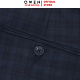 Quần Short Nam Owen SV252496 sóc âu màu xanh tím than kẻ dáng ôm Trendy chất liệu Polyester