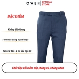 Quần Tây Nam Owen QRT242418 màu xanh dáng suông regular fit cạp tăng đơ chất liệu nano