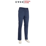 Quần Tây Nam Owen QRT242418 màu xanh dáng suông regular fit cạp tăng đơ chất liệu nano