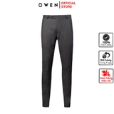 Quần Tây Nam Owen QD231270 màu dobby chìm ghi Dáng Trendy vải polyester