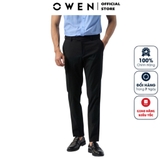 Quần Tây Nam Owen QRT232453T (QRT231503) màu đen Dáng Regular Fit Cạp Tăng Đơ vải polyester