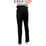 Quần tây Nam Owen QRT252468R2 màu đen dáng suông regular fit cạp tăng đơ chất liệu nano