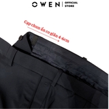 Quần tây Nam Owen QRT252468R2 màu đen dáng suông regular fit cạp tăng đơ chất liệu nano