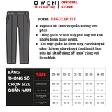 Quần tây Nam Owen QRT252468R2 màu đen dáng suông regular fit cạp tăng đơ chất liệu nano