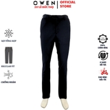 Quần tây Nam Owen QRT252552 màu đen dáng suông regular fit cạp tăng đơ chất liệu polyester