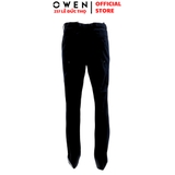Quần tây Nam Owen QRT252552 màu đen dáng suông regular fit cạp tăng đơ chất liệu polyester