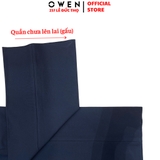 Quần tây Nam Owen QRT252553 màu xanh tím than dáng suông regular fit cạp tăng đơ chất liệu polyester
