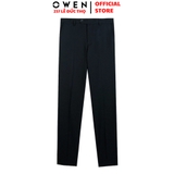 Quần tây Nam Owen QST252470R2 màu đen dáng ôm slim fit cạp tăng đơ chất liệu nano