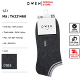 Tất Nam Owen TA221468 màu đen trơn  Vải Cotton