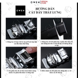 Thắt Lưng Nam Owen BELT221604 Chất Liệu Da Bò Thật dây da màu nâu mặt khóa trượt tự động