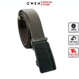 Thắt Lưng Nam Owen BELT232630 Dây Da Màu Nâu Mặt Khóa Trượt Tự Động Chất Liệu Da Bò Thật