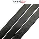 Thắt Lưng Nam Owen BELT231518.4 Dây da màu đen Mặt Khóa Trượt Tự Động Chất liệu da bò thật trơn, sần hoặc sần khâu viền
