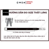 Thắt Lưng Nam Owen BELT231518.3 Dây da màu đen Mặt Khóa Trượt Tự Động Chất liệu da bò thật trơn, sần hoặc sần khâu viền