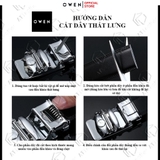 Thắt Lưng Nam Owen BELT231518.4 Dây da màu đen Mặt Khóa Trượt Tự Động Chất liệu da bò thật trơn, sần hoặc sần khâu viền