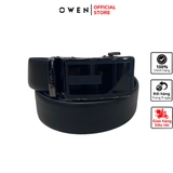 Thắt Lưng Nam Owen BELT221362 dây da màu đen Mặt Khoá Trượt Tự Động  chất liệu da PU
