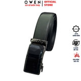 Thắt Lưng Nam Owen BELT256260 dây da này đen sần Mặt Khóa Trượt Tự Động Chất liệu da bò thật