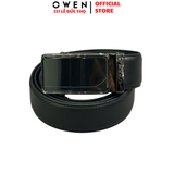 Thắt Lưng Nam Owen BELT256260 dây da này đen sần Mặt Khóa Trượt Tự Động Chất liệu da bò thật