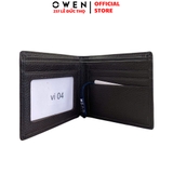 Ví Nam Owen Ví Da Bóp Nam VD251204 màu nâu da sần kiểu dáng ví ngang chất liệu da bò thật