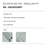 Áo Sơ Mi Nam Tay Dài Owen AR230528DT màu kẻ caro xám rêu dáng regular fit tà lượn có túi chất liệu knit