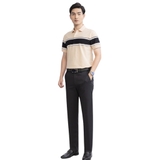 Áo Thun Polo Nam Cổ Bẻ Aristino APS118S3 màu Be 78 kẻ Jacquard